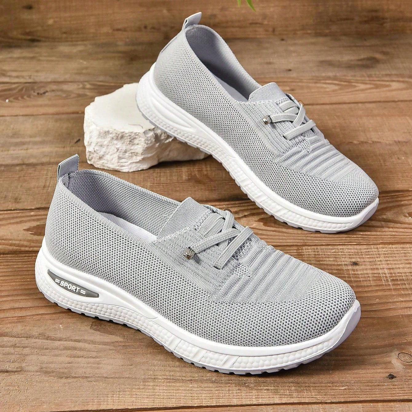 Women's Gray Orthopedic Comfort Sneakers - Lexians