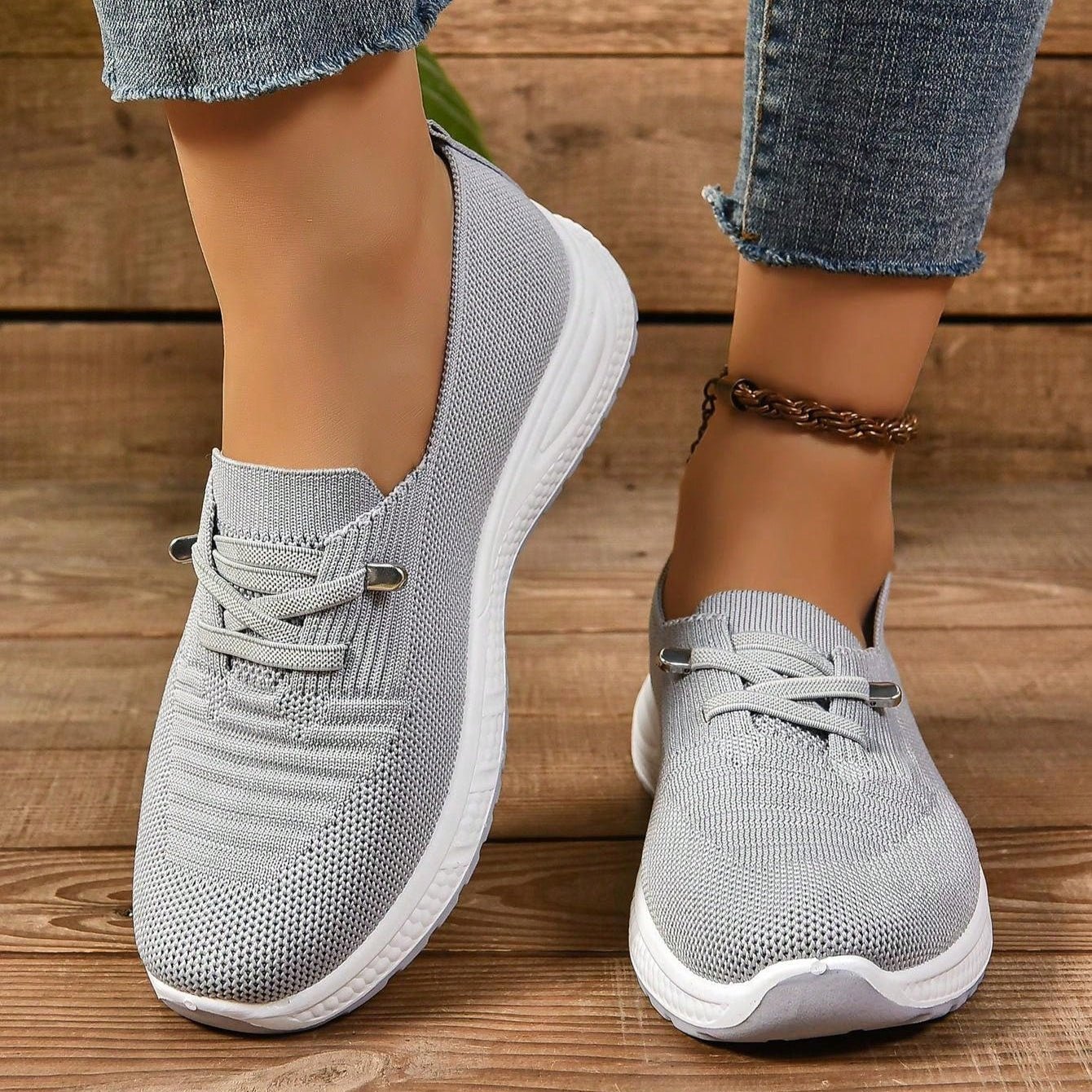 Women's Gray Orthopedic Comfort Sneakers - Lexians