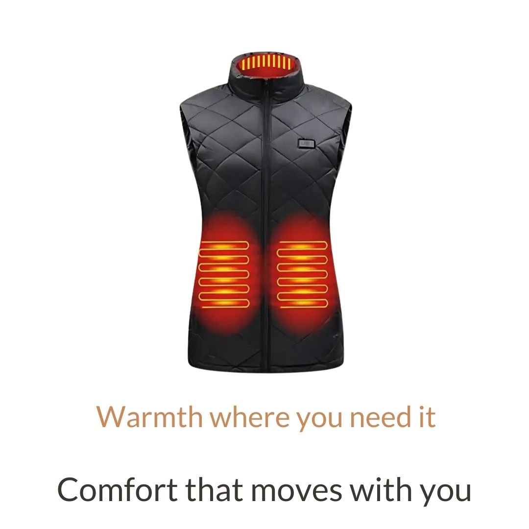 Women's Heated Lightweight Gilet with Nine Heating Zones - Lexians