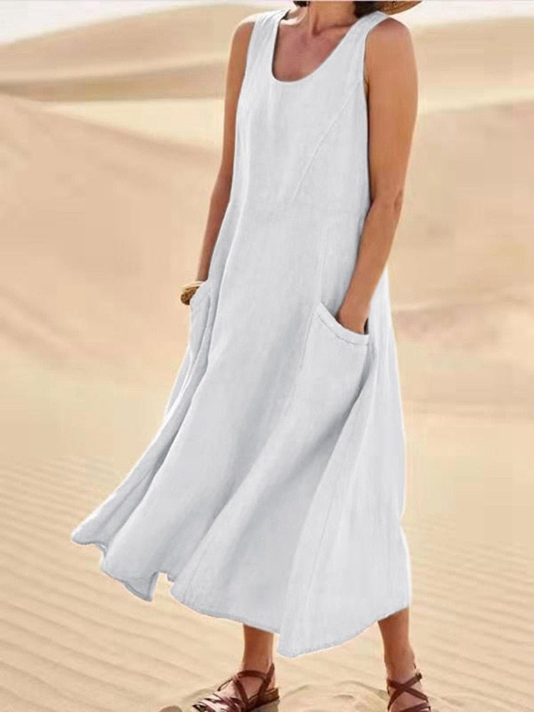 Women's Lightweight Summer Dress - Breezy Cotton Style - Lexians