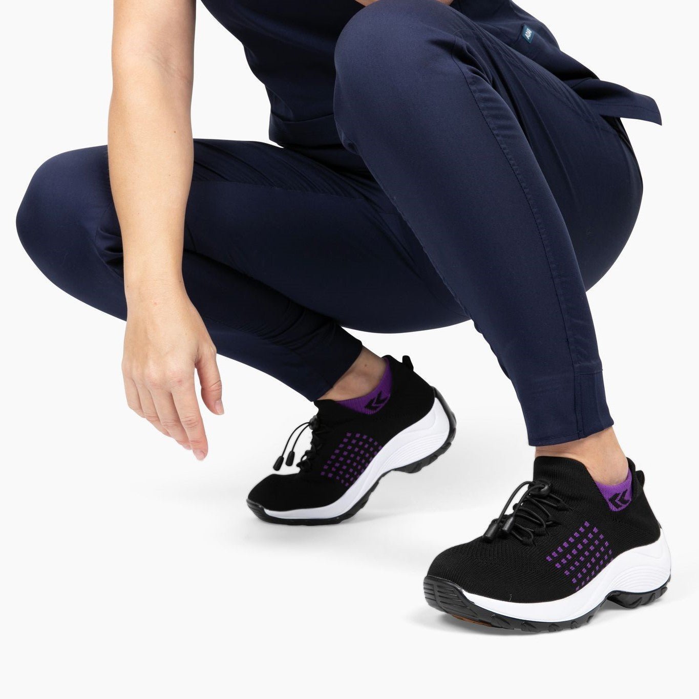 Women's Non - Slip Healthcare Ortho Cushion Shoes - Black Purple - Lexians