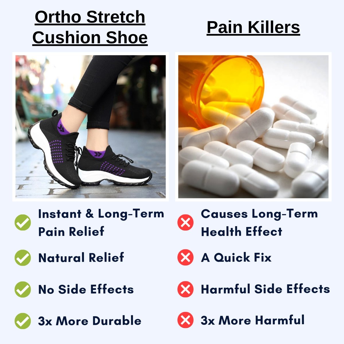 Women's Ortho Stretch Cushion Sneakers for Foot Pain Relief - Lexians