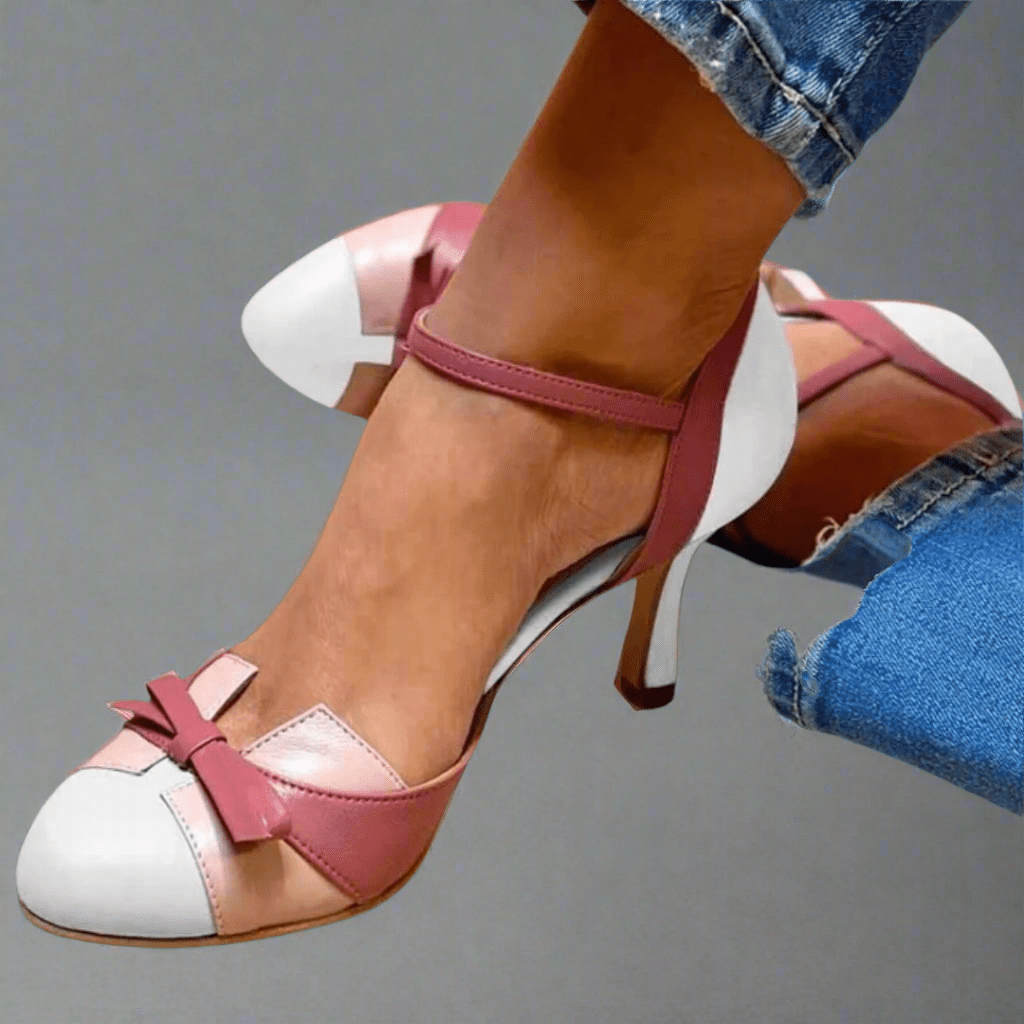 Women's Orthopedic Heeled Sandals with Elegant Bow Detail - Lexians