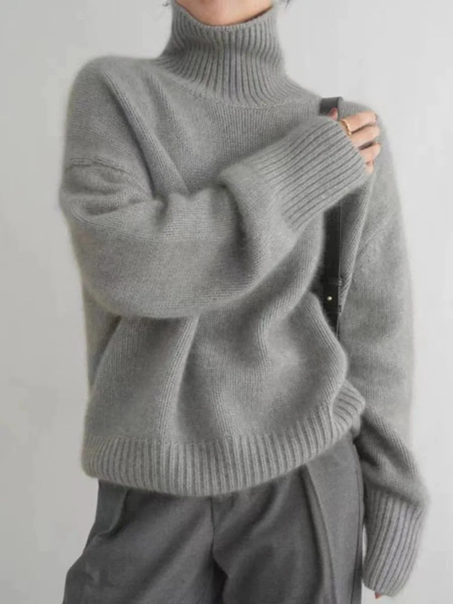 Women's Oversized Cashmere Turtleneck Sweater - Lexians