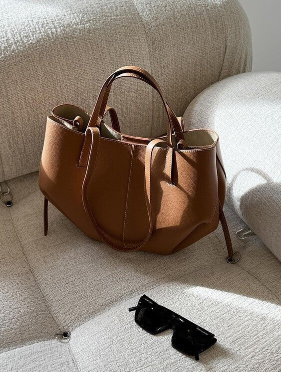 Women's Oversized Grain - Textured Tote Bag - Lexians
