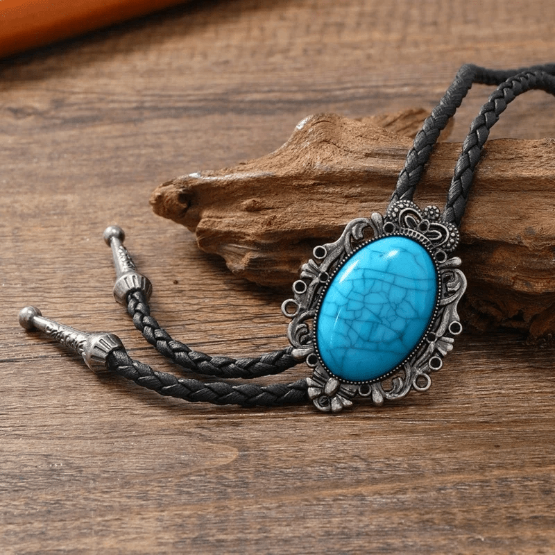 Women's Tribal Bolo Tie with Genuine Stone Accent - Lexians