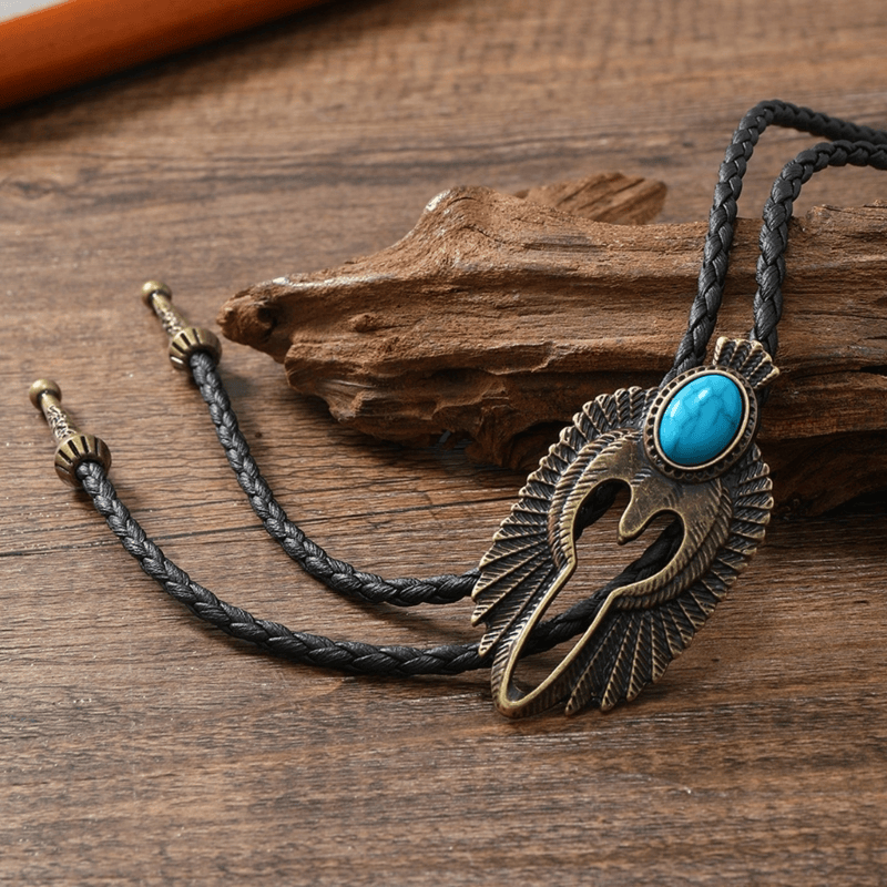 Women's Tribal Bolo Tie with Genuine Stone Accent - Lexians
