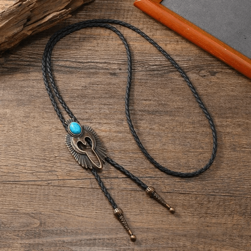 Women's Tribal Bolo Tie with Genuine Stone Accent - Lexians