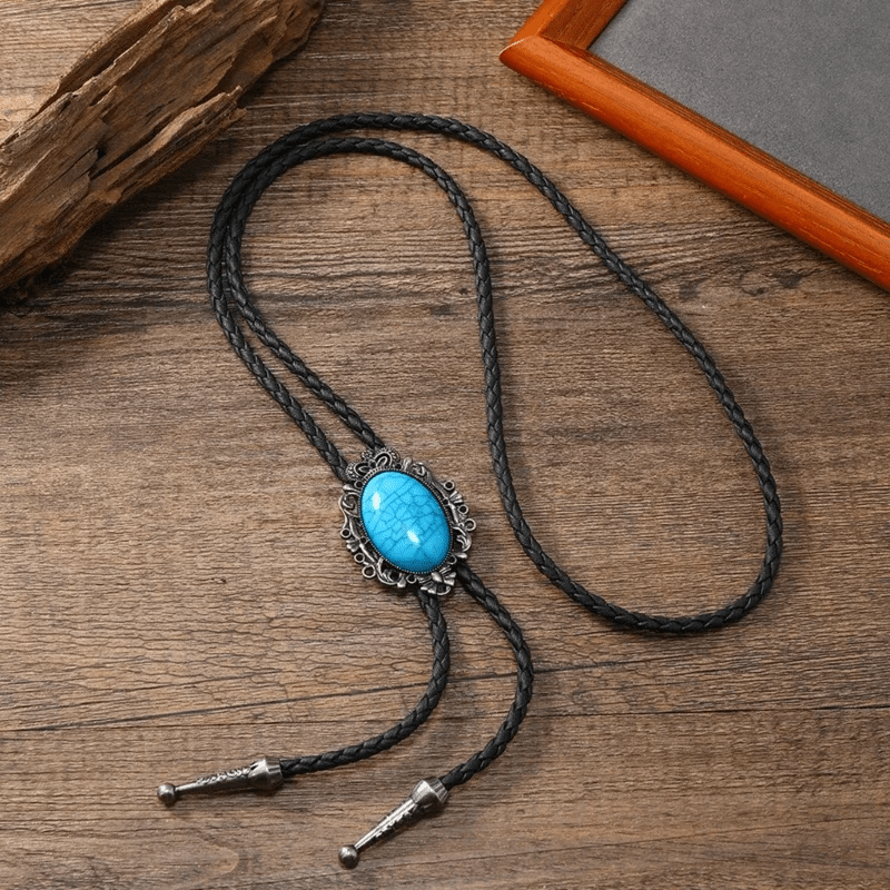 Women's Tribal Bolo Tie with Genuine Stone Accent - Lexians