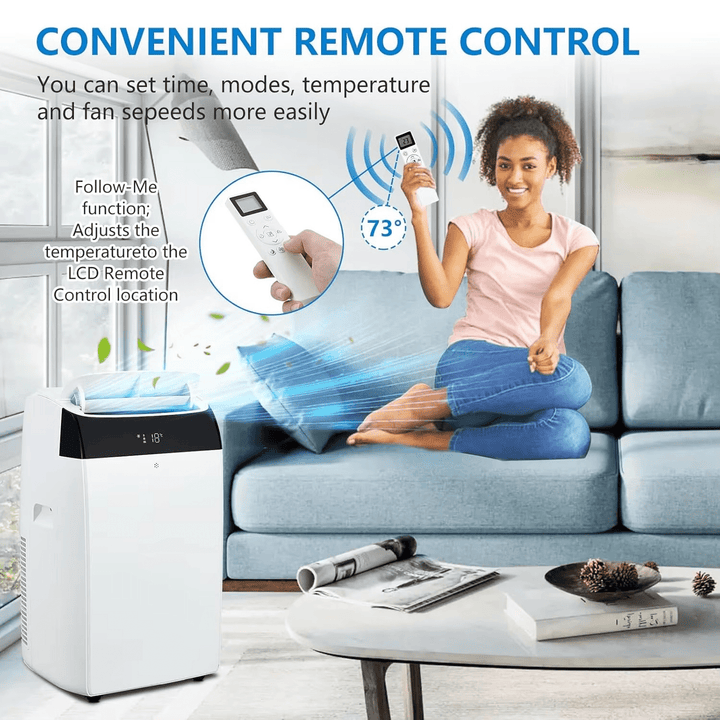 14000 BTU Portable Air Conditioner with Remote & Sleep Mode - Lexians