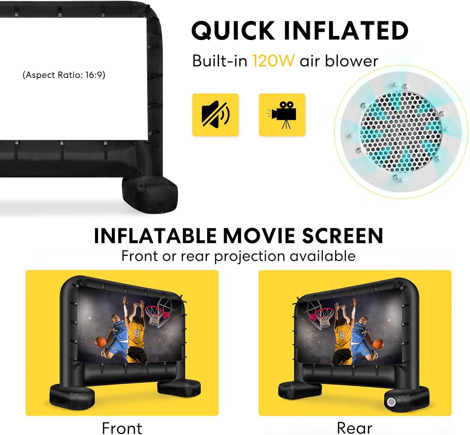 14ft Outdoor Movie Screen and Projector - Lexians