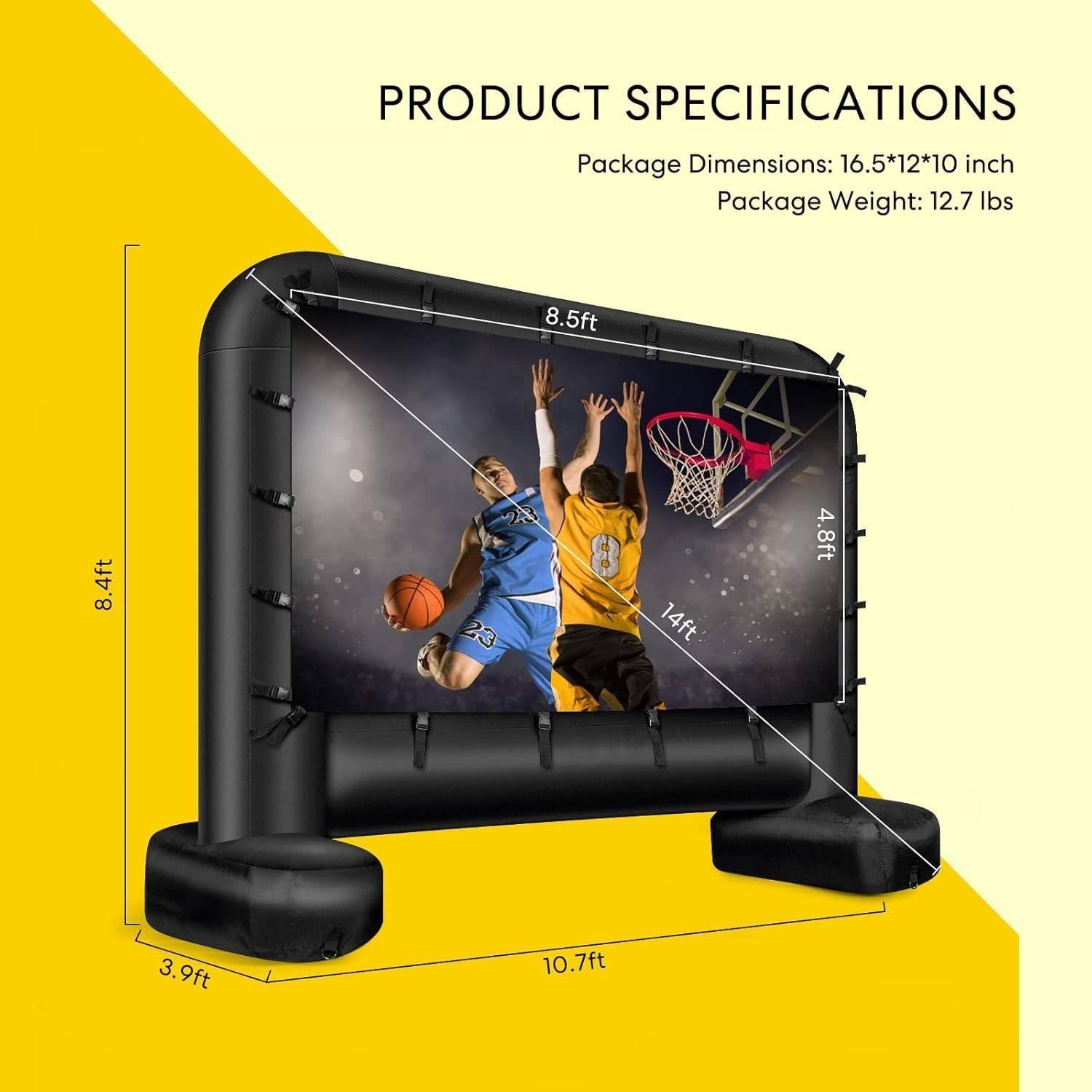 14ft Outdoor Movie Screen and Projector - Lexians