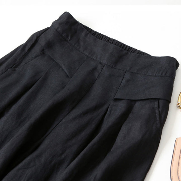 Elegant women's wide-leg pants with a high-waist, suitable for effortless workwear.