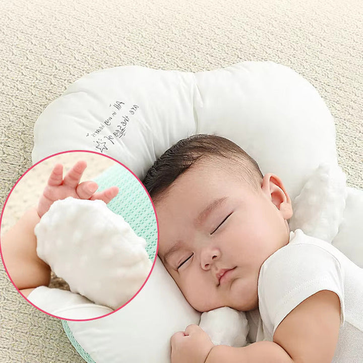 U-shape organic cotton baby head support, gentle sleep pillow for newborns, stroller cushion.