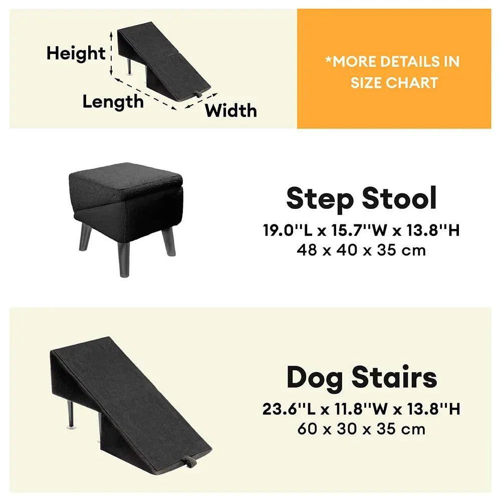 2 - in - 1 Convertible Wooden Dog Ramp and Step Stool - Lexians