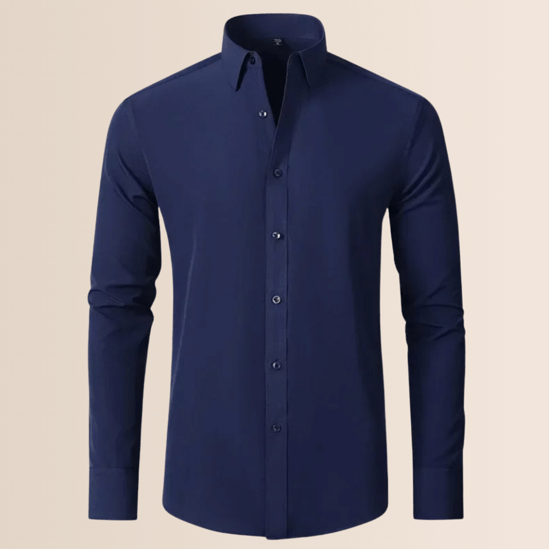 Comfortable men's stretch dress shirt, button-down, perfect for professional office and business wear.