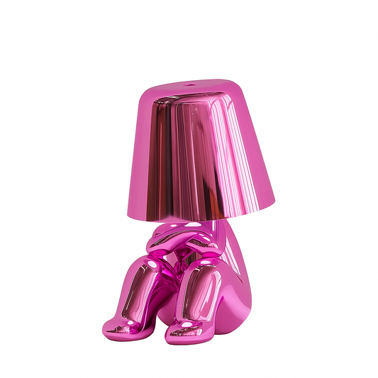 Elegant Metallic Thinker Design Table Lamp