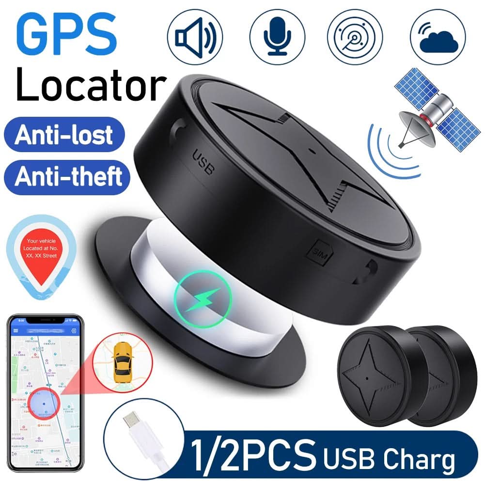 Pet locator & vehicle security GPS tracker. Compact magnetic device for real-time asset protection.