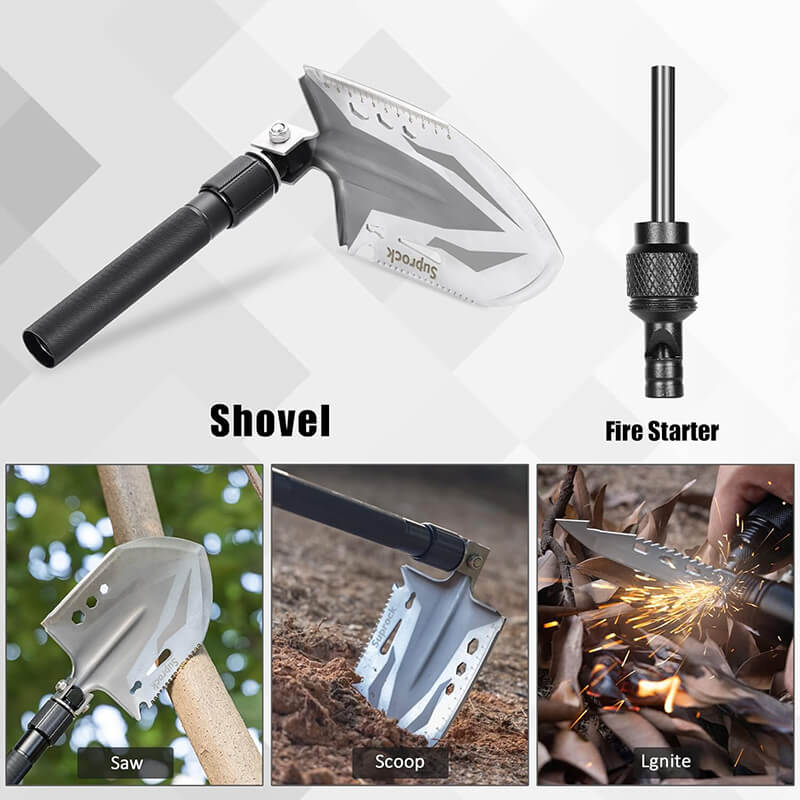 25 - in - 1 Survival Multi - Tool Shovel Kit for Outdoor Adventures - Lexians