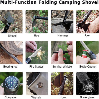 25 - in - 1 Survival Multi - Tool Shovel Kit for Outdoor Adventures - Lexians