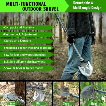 25 - in - 1 Survival Multi - Tool Shovel Kit for Outdoor Adventures - Lexians