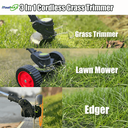 3 in 1 Cordless Grass Trimmer with Retractable Height - Lexians