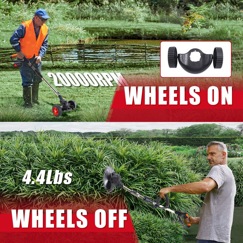3 in 1 Cordless Grass Trimmer with Retractable Height - Lexians