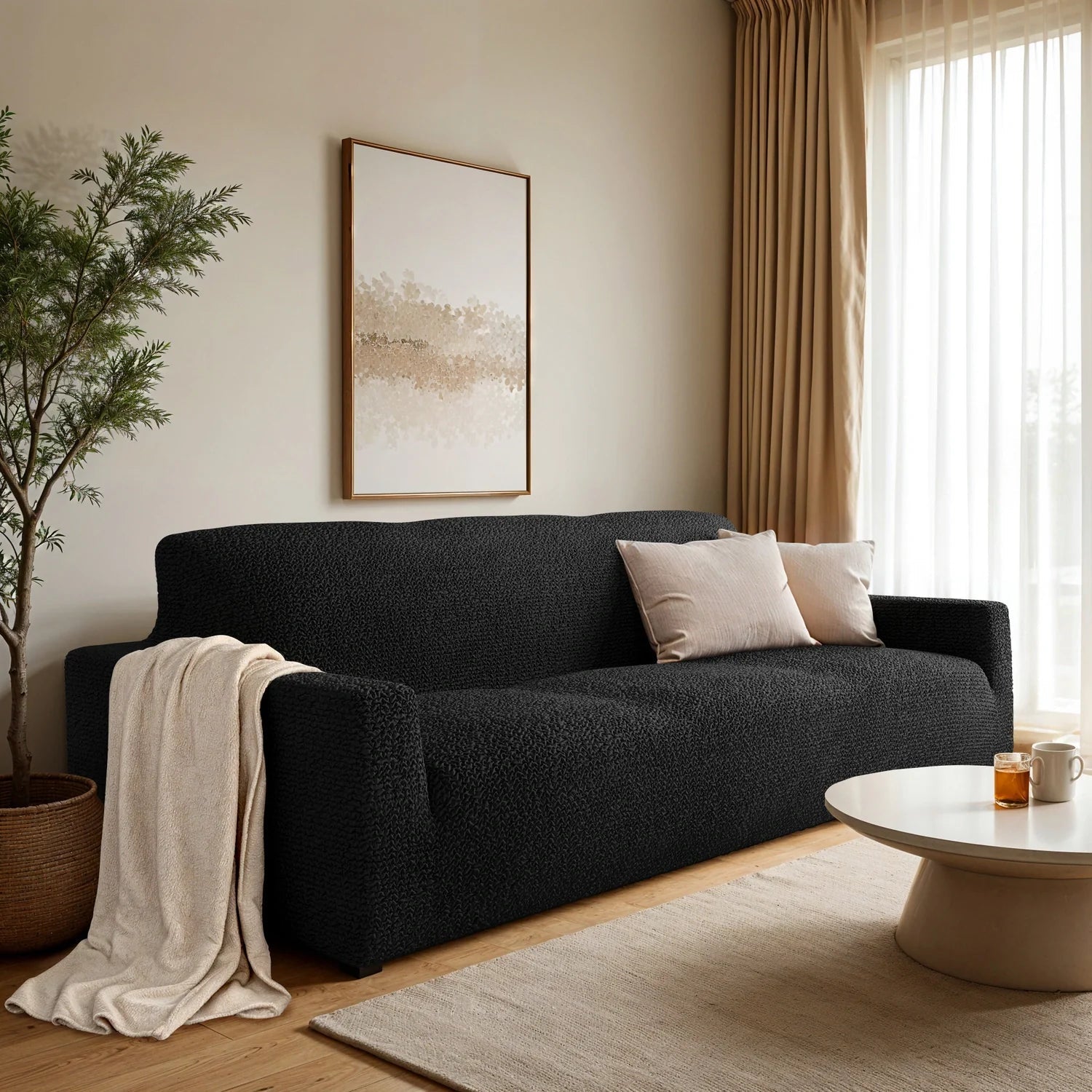 3 - Seater Stretch Sofa Slipcover for Microfiber Couch - Lexians
