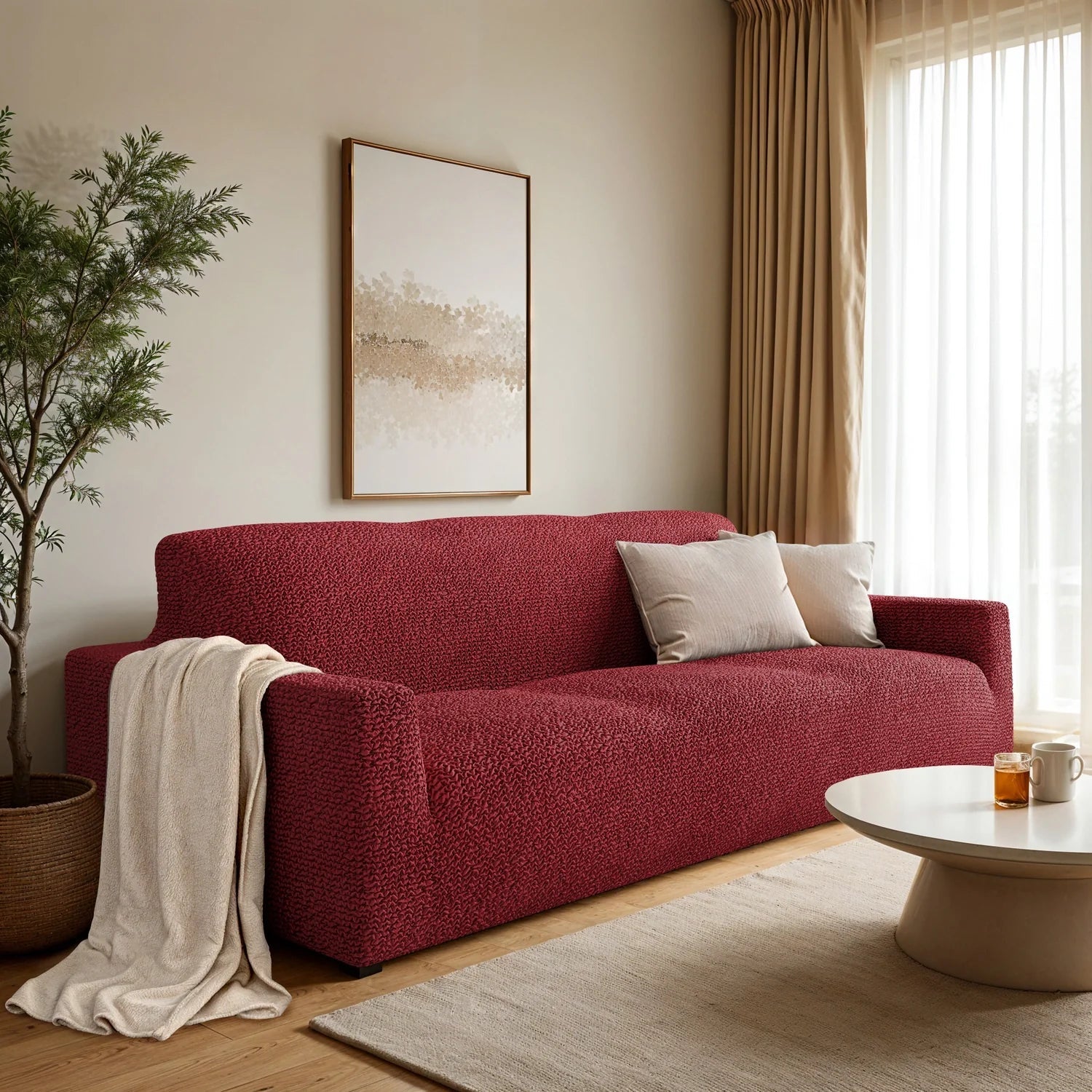 3 - Seater Stretch Sofa Slipcover for Microfiber Couch - Lexians