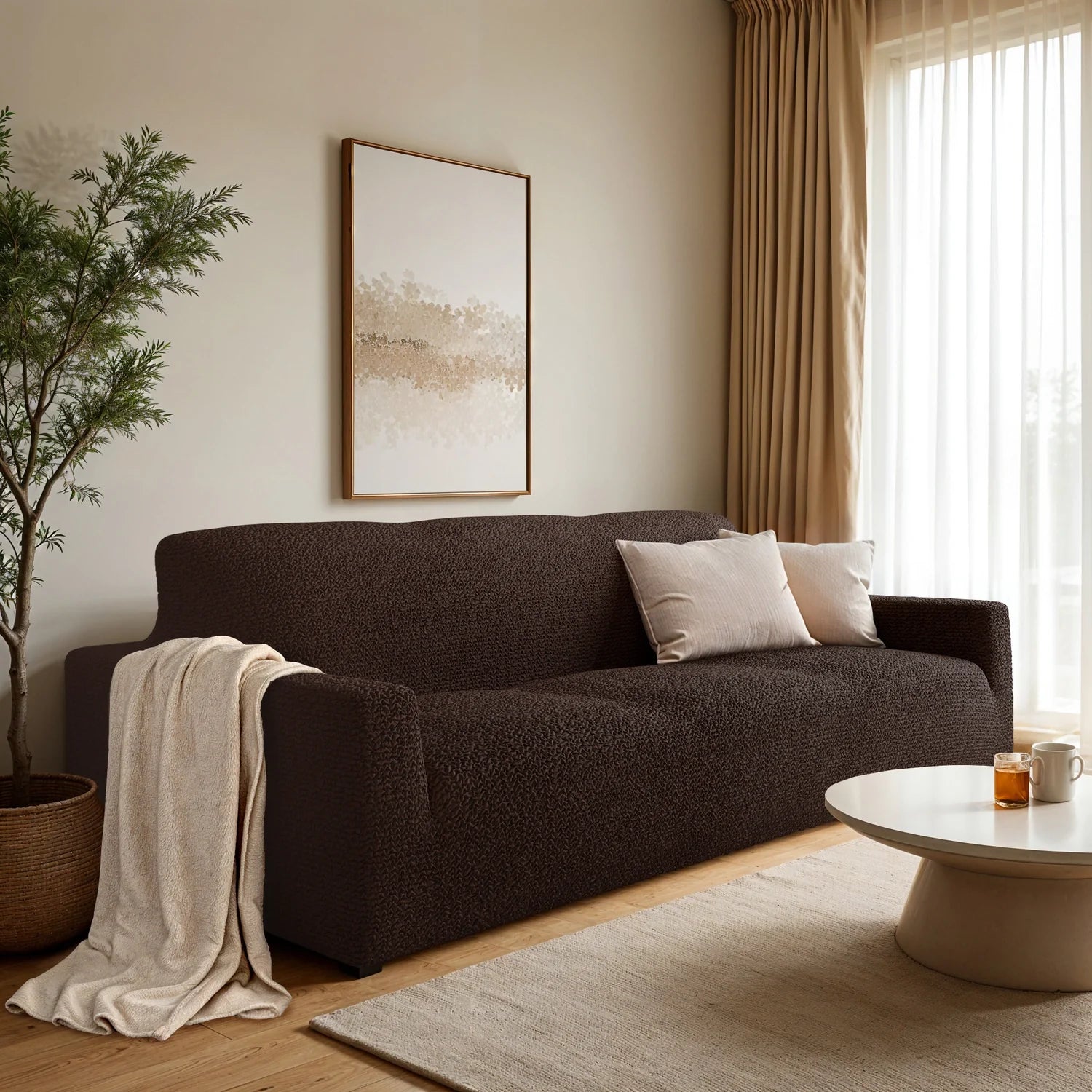 3 - Seater Stretch Sofa Slipcover for Microfiber Couch - Lexians