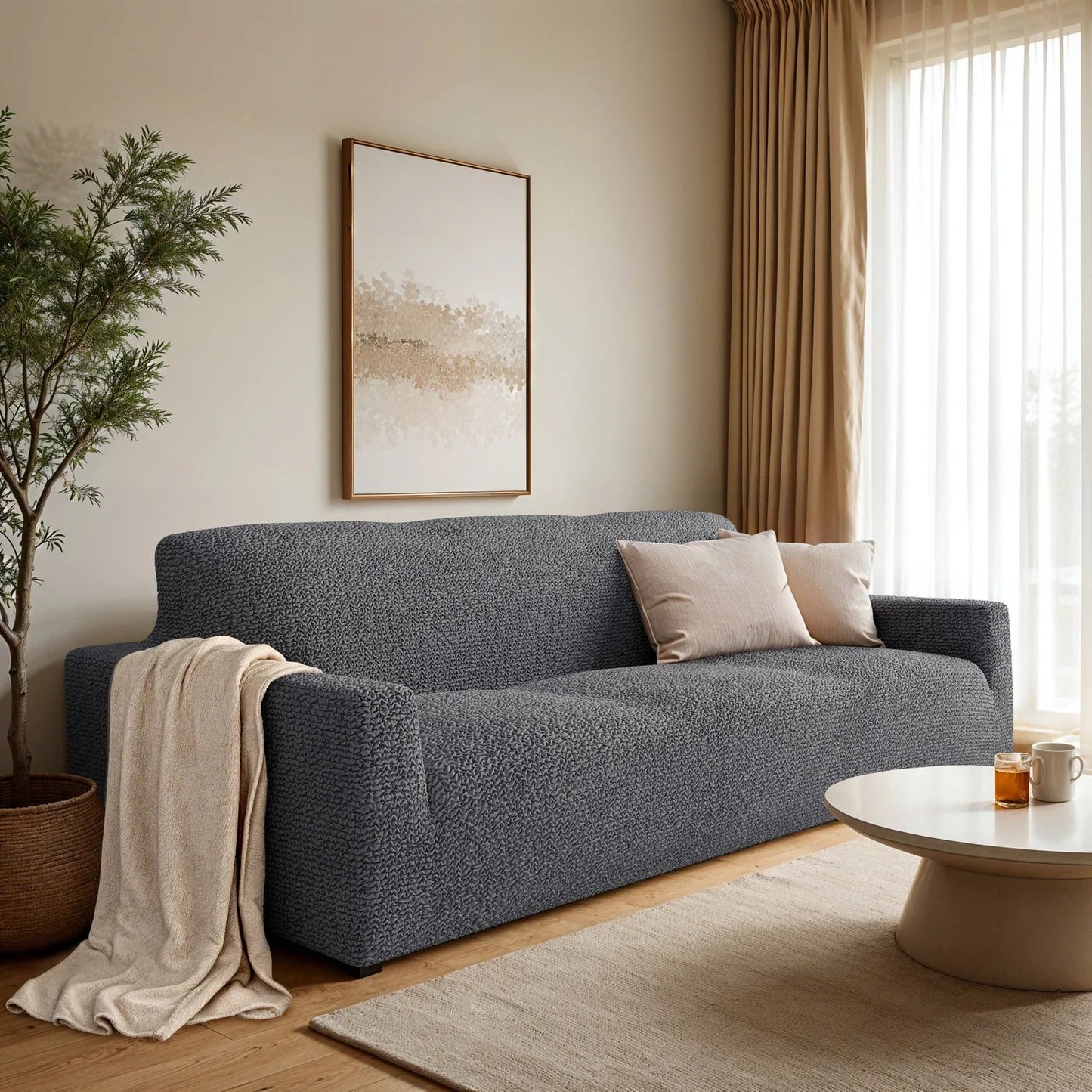 3 - Seater Stretch Sofa Slipcover for Microfiber Couch - Lexians