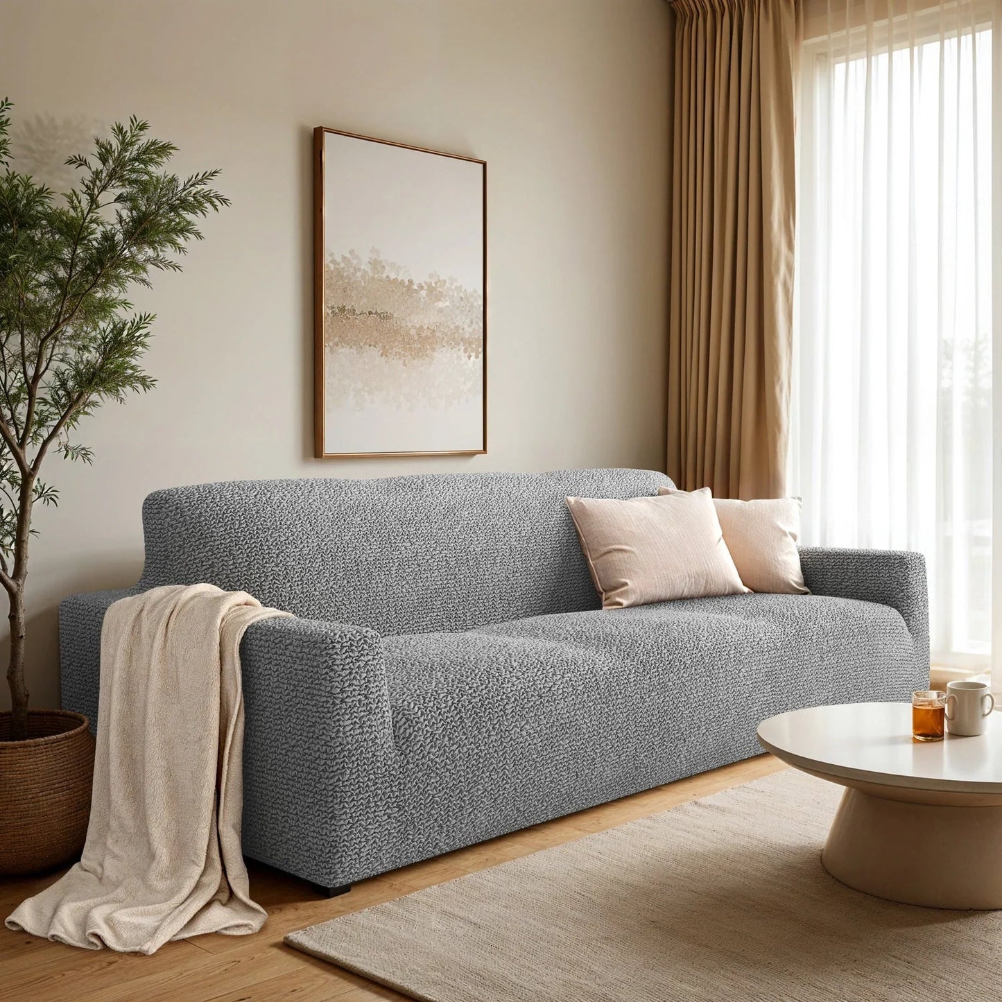 3 - Seater Stretch Sofa Slipcover for Microfiber Couch - Lexians