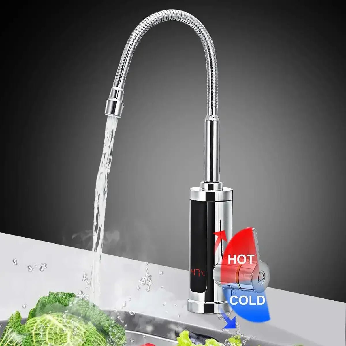 3000W Electric Kitchen Tap with Instant Hot Water for Homes - Lexians