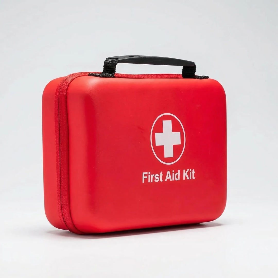 Comprehensive 38-piece portable first aid kit, essential for home, travel, and outdoor emergency preparedness.