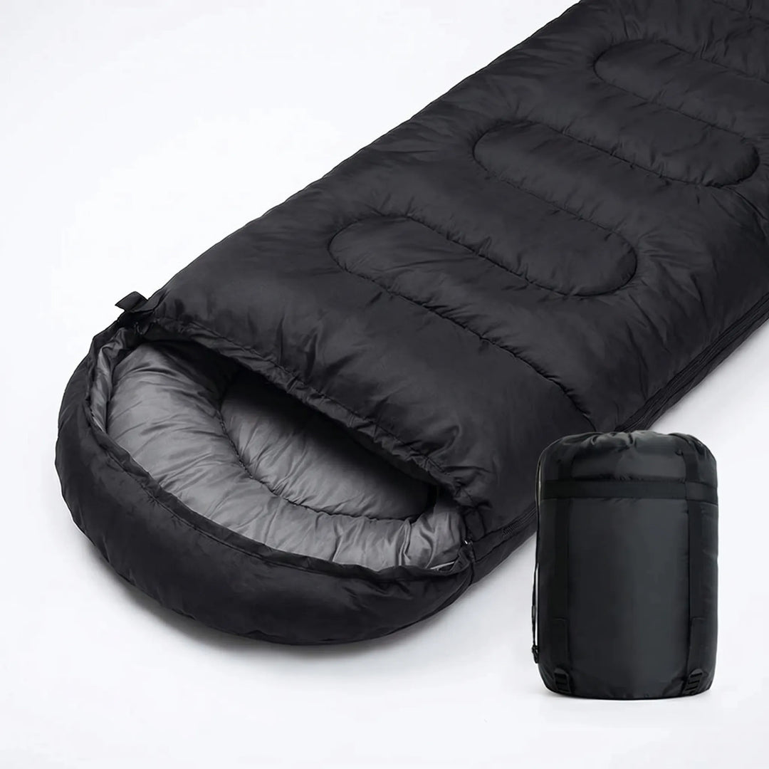 Compact & portable unisex 4-season envelope sleeping bag. Perfect camping gear for all your outdoor adventures.