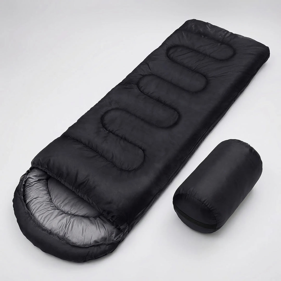 Essential camping gear: a compact & durable 4-season sleeping bag for hiking, outdoor adventure & winter trips.