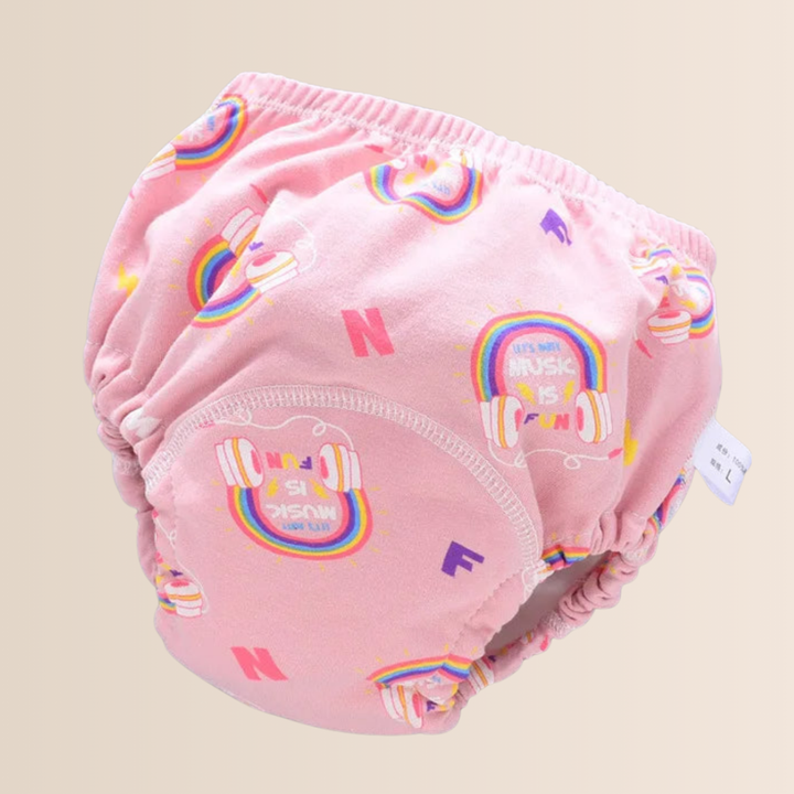 Soft, absorbent 6-layer reusable training pants for baby potty training. Eco-friendly, washable toddler wear.