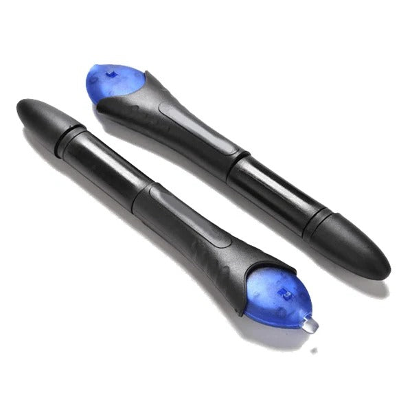 "5 Second Super Glue with pen-like design, UV light technology for precise, quick repairs on glass, metal, wood, plastic."