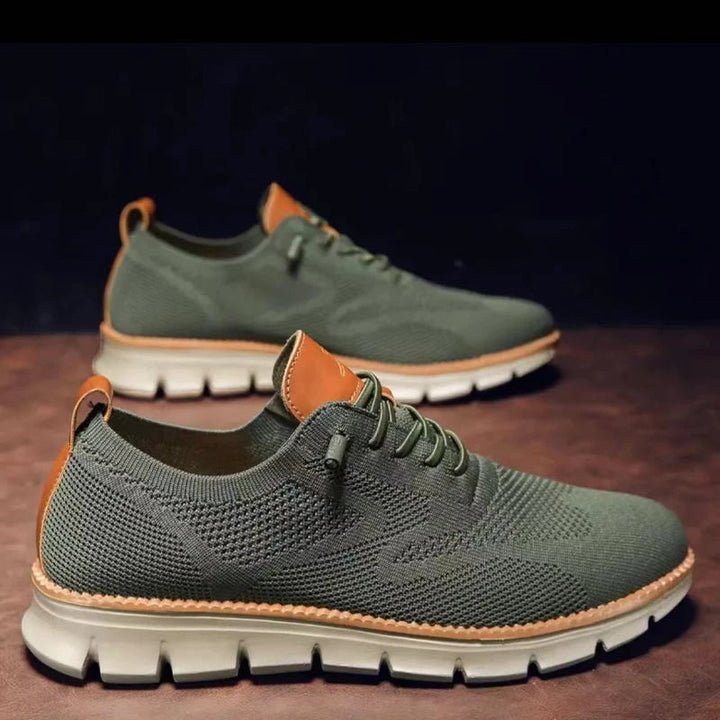 Lace-up men's breathable mesh sneakers ensuring snug fit & cool comfort, great summer and casual shoes.