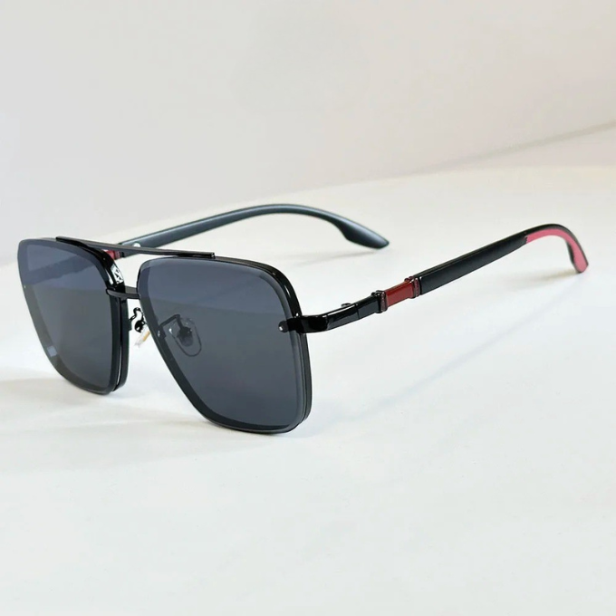Fashionable square aviator sunglasses with unique gradient lenses and a premium metal frame, essential unisex eyewear.