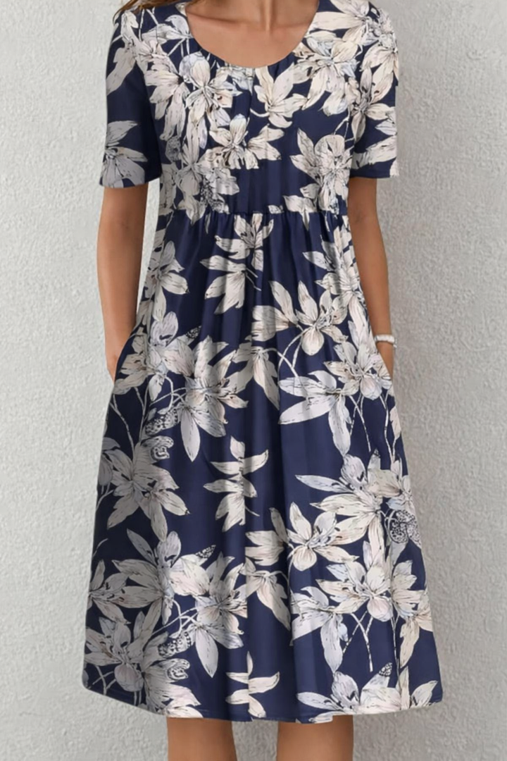Women's Elegant Floral Midi Dress