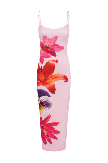 Lightweight women's summer maxi dress with a chic floral boho print, perfect for warm weather.