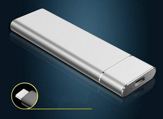 8TB Portable SSD External Hard Drive, sleek black design, offers high-speed USB 3.1, compact and lightweight for easy transpo