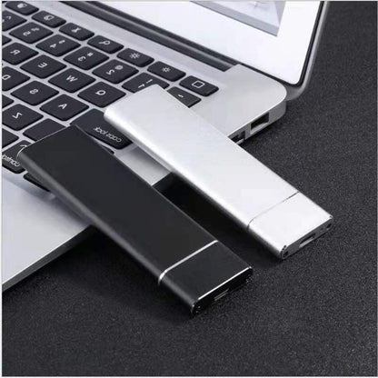 8TB Portable SSD External Hard Drive, sleek black design, offers high-speed USB 3.1, compact and lightweight for easy transpo