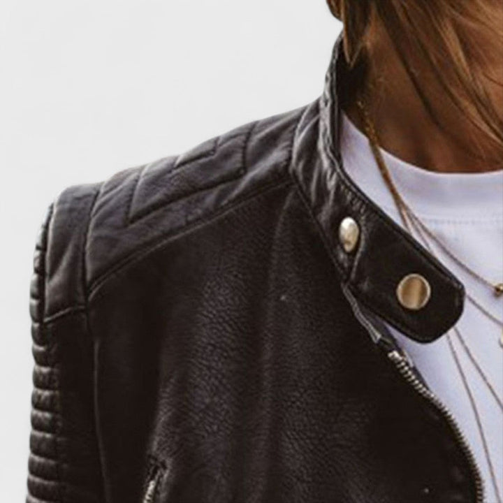 Stylish Women's Chic Elegance Jacket, a timeless black outerwear piece perfect for work or everyday fashion.