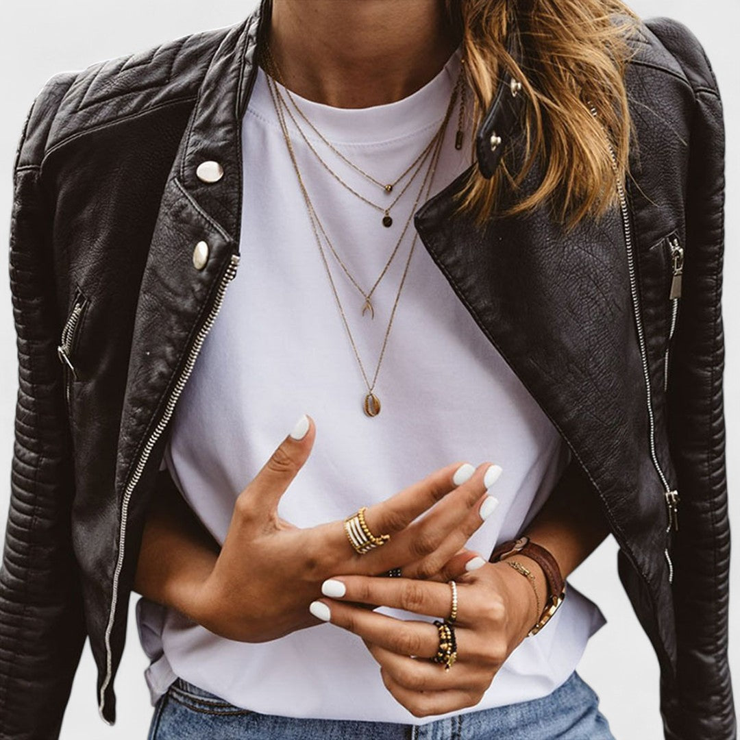 Elegant black women's blazer style jacket, offering chic outerwear for versatile fashion & timeless style.