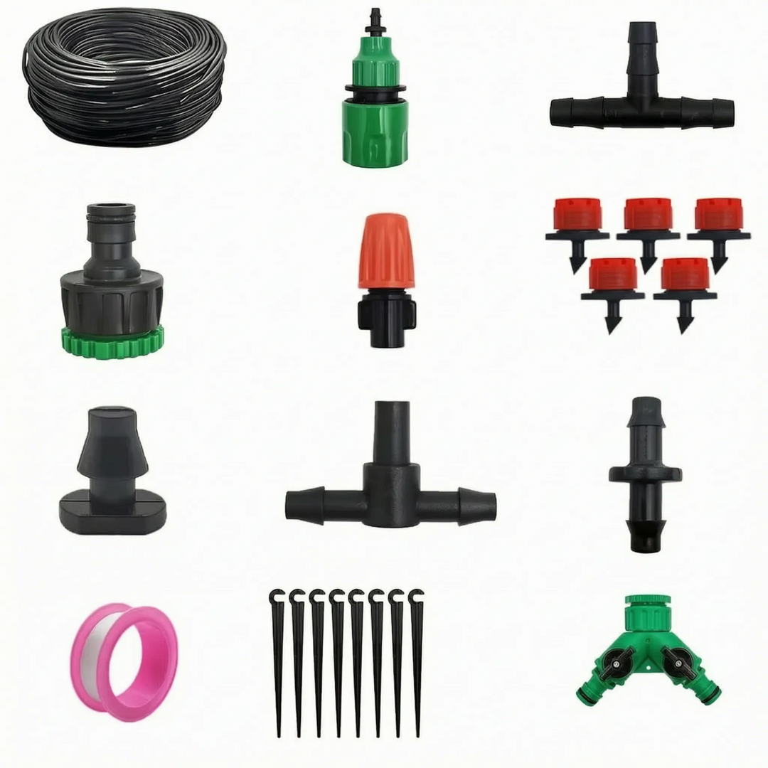 Efficient micro drip irrigation drippers, ideal for precise watering of garden, lawn, and potted plants.