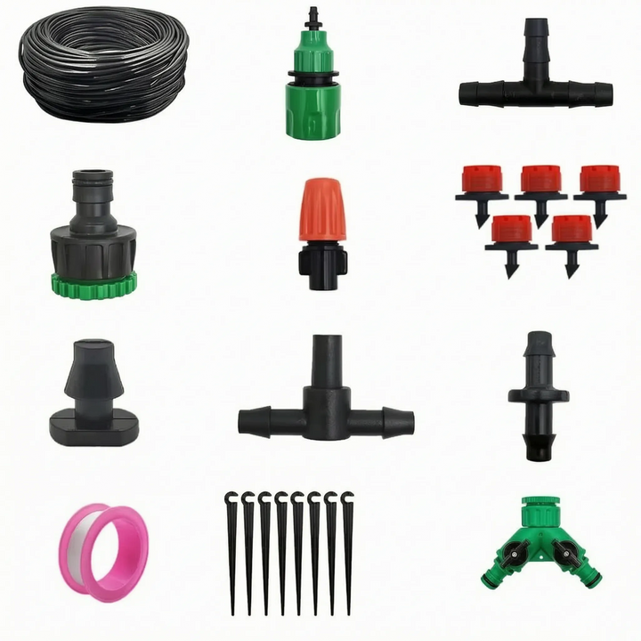 Efficient micro drip irrigation drippers, ideal for precise watering of garden, lawn, and potted plants.