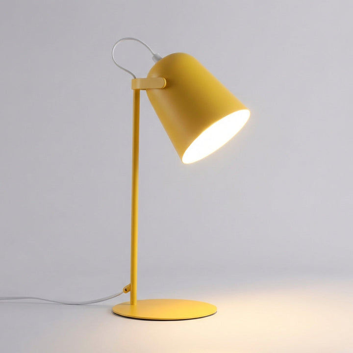 Minimalist metal desk lamp, adjustable for precise task lighting, enhancing any modern workspace.