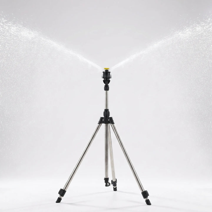 Durable adjustable tripod lawn sprinkler for efficient large yard watering, garden irrigation, and lawn care.